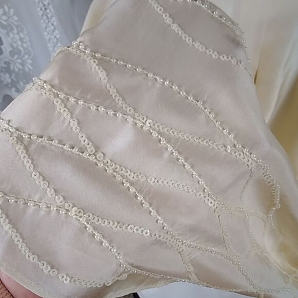 TALBOTS SILK 100% WOMEN'S SKIRT SIZE 12 COLOR CREAM - Picture 5 of 11